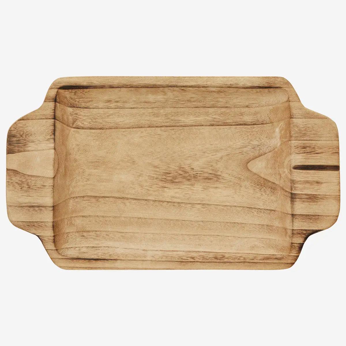 Rechteckiges Holztablett