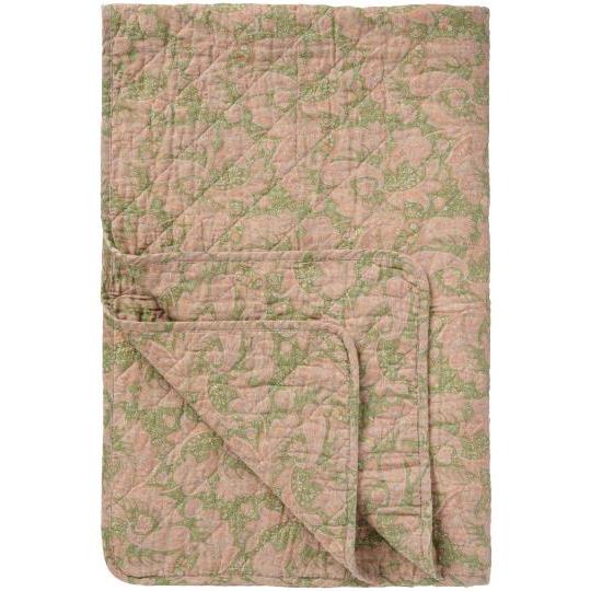 Quilt mit grünem und rosa Paisleymuster