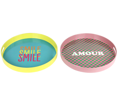 Tablett 2er Set Smile & Amour