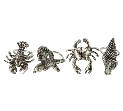 Serviettenringe "Seafood" 4er Set