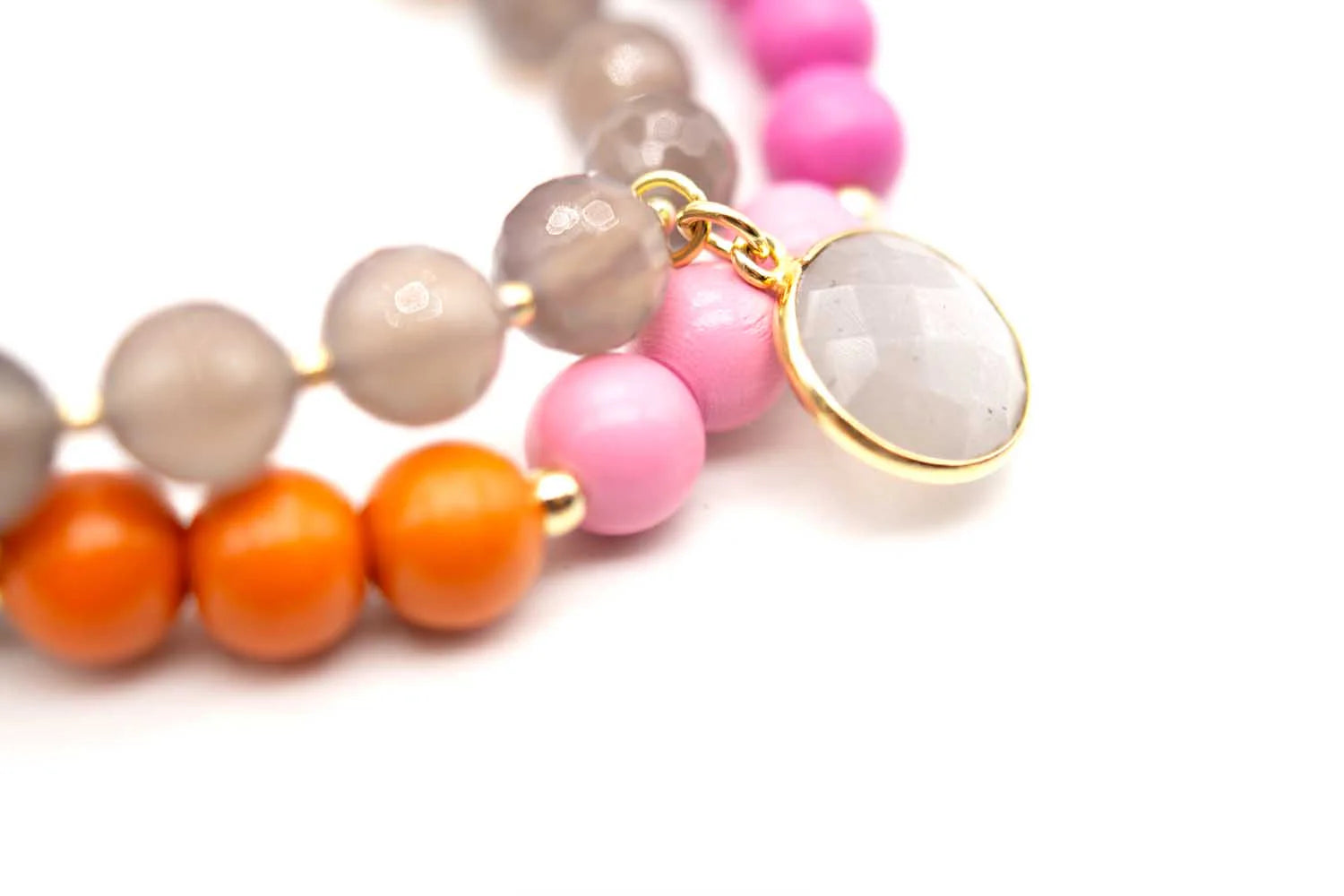 Armband - Mala Twin Grey Berry