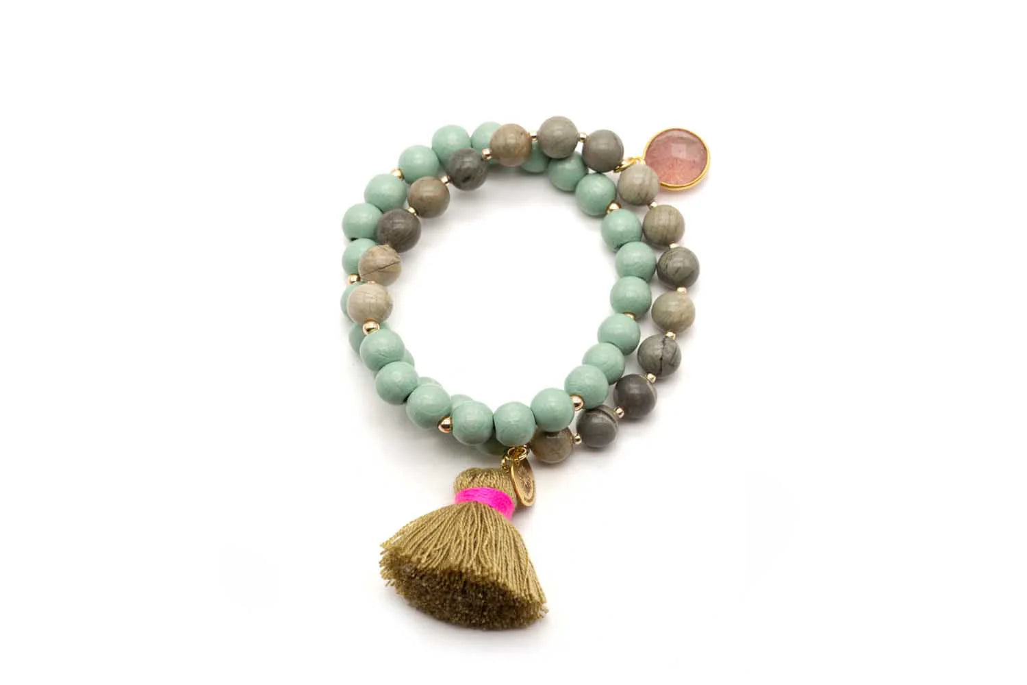 Armband - Mala Twin Soft Green