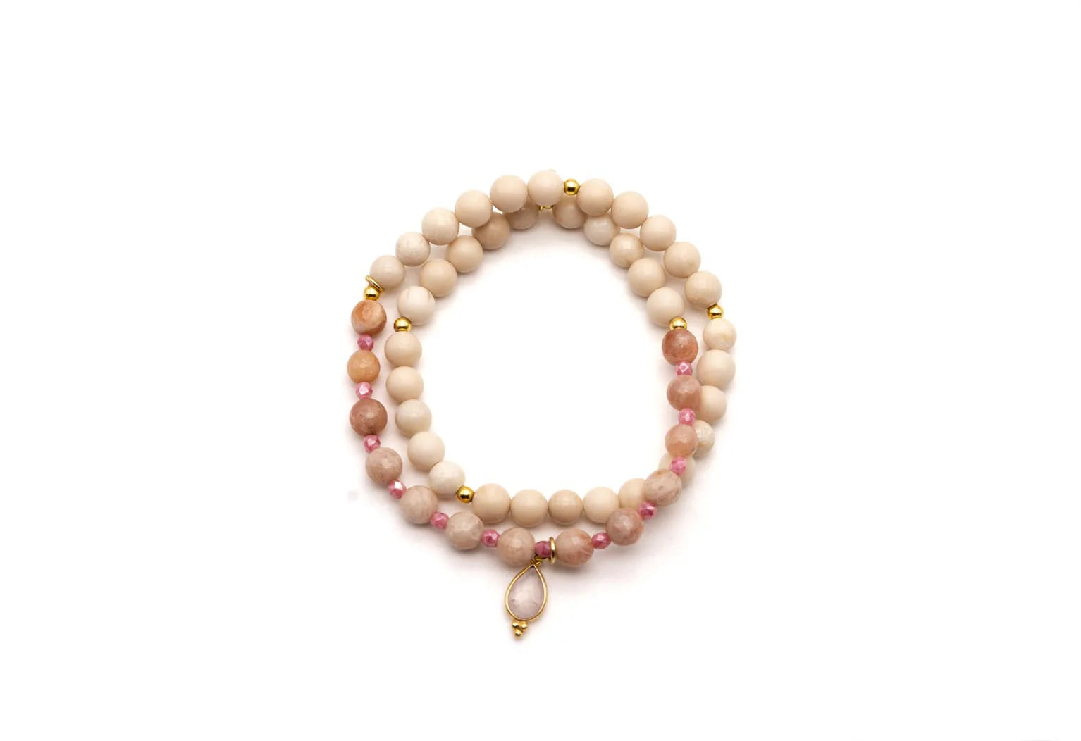 Armband A25 Mala Twin Creme Rose