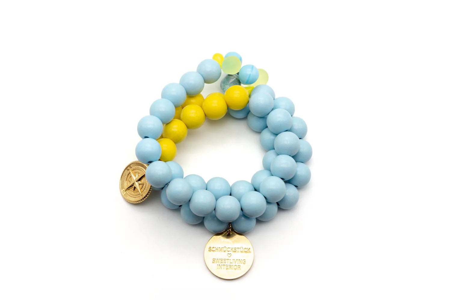 Armband - Mala Triple Sweet Puffer Blue