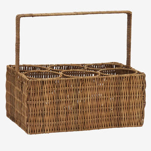 Flaschenkorb aus Rattan