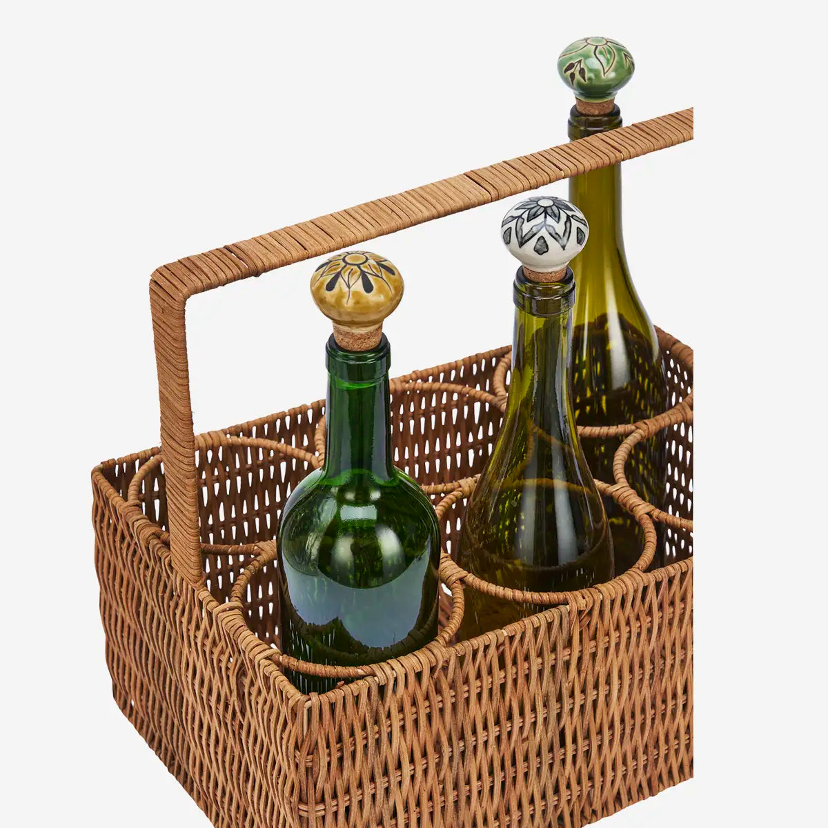 Flaschenhalter aus Rattan